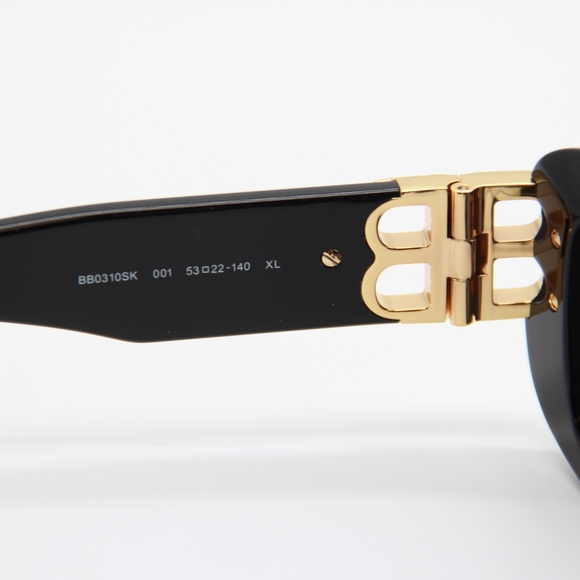 NEW BALENCIAGA SUNGLASSES BB0310SK 001 BLACK EYEWEAR - Picture 11 of 13